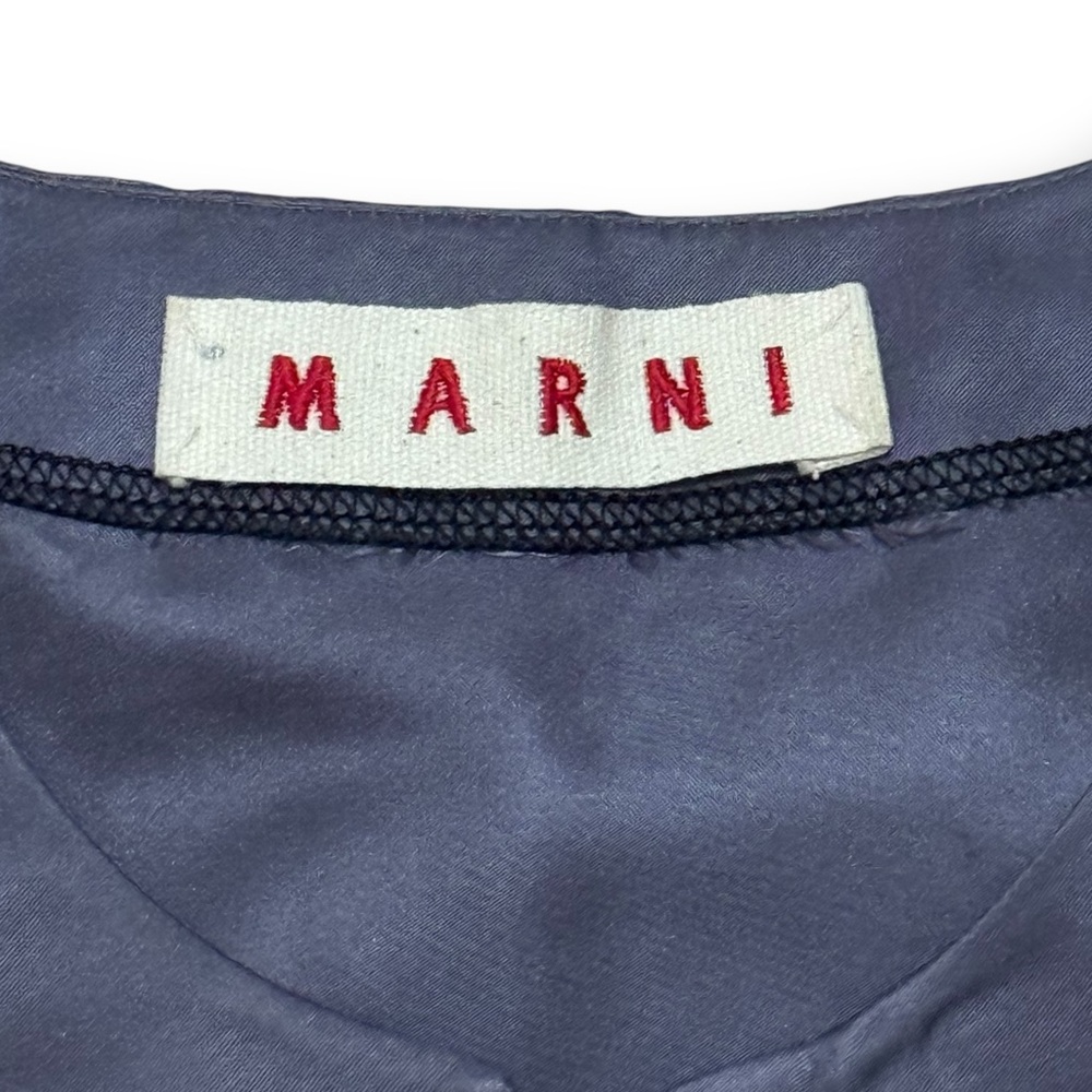 Marni Detailed 2011 Runway Dress Purple Drawstring Size 36 Pockets Midi Shift - Picture 5 of 5